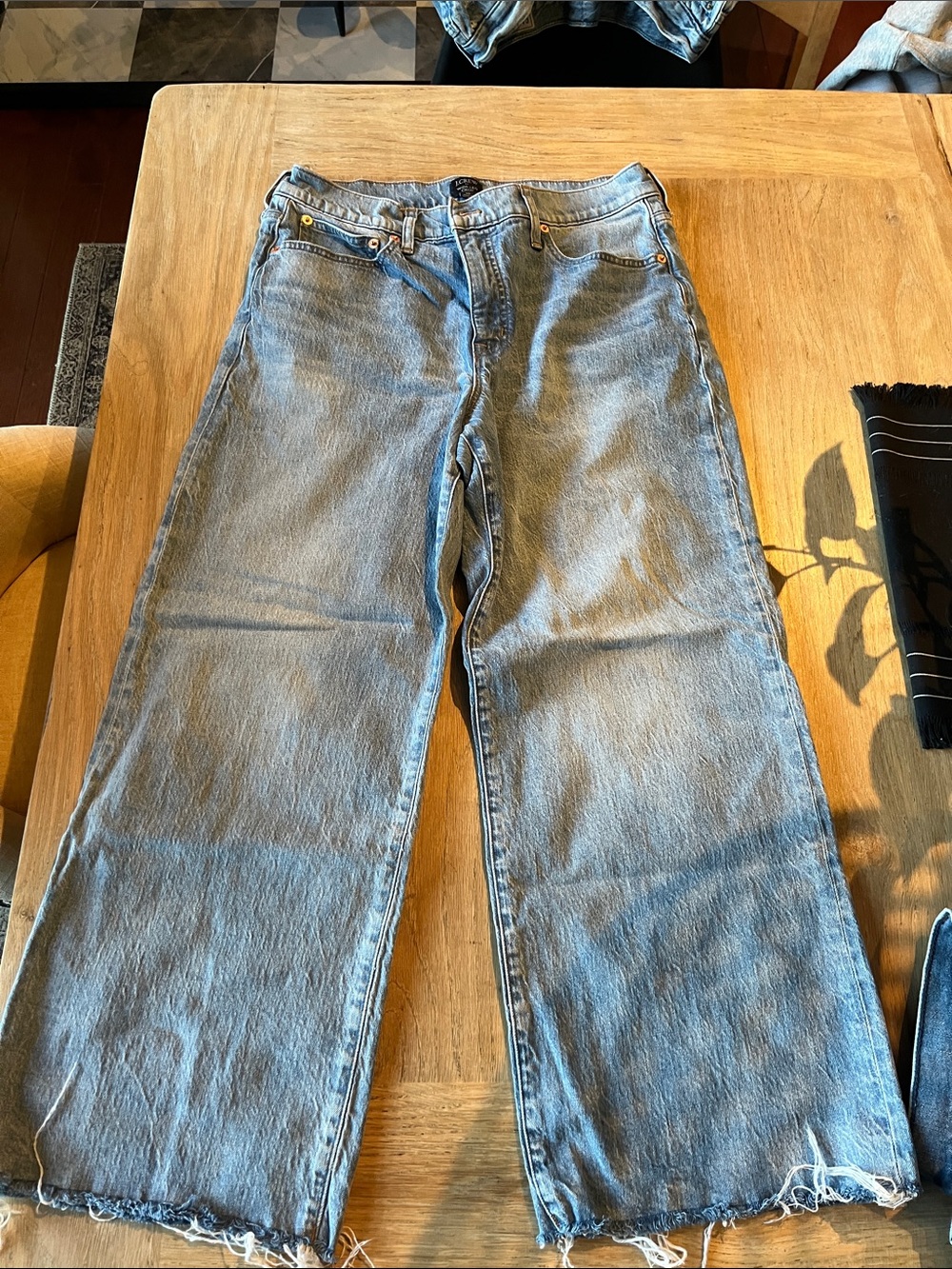 J Crew Wide-Leg crop Jeans in Light Blue